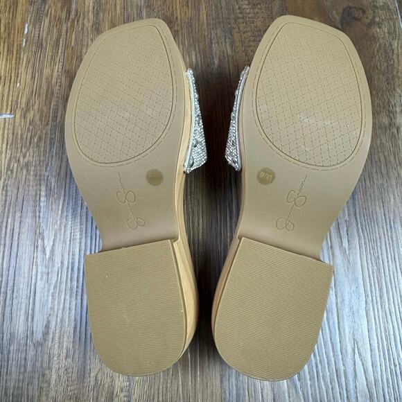 Jessica Simpson Rexile Size 6 Silver Shimmer Studded Platform Sandals - Picture 9 of 14